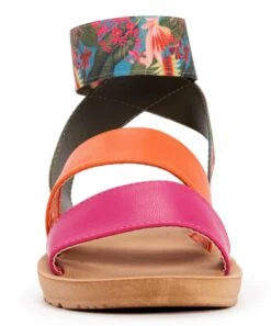 Outlet ???? MUK LUKS Pink Multicolor Floral Ankle-Strap About Me ???? Sandal - ???? Women ???? -MUK LUKS SHOP zu103107289 alt 4 tm1645553208
