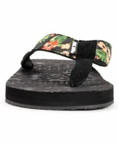 Coupon ???? MUK LUKS Black & Green Floral Emma Flip-Flop - ???? Women ⭐ -MUK LUKS SHOP zu103182227 alt 4 tm1645129849