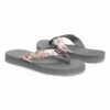 Budget ???? MUK LUKS Gray & White Floral Emma Flip-Flop - ???? Women ????