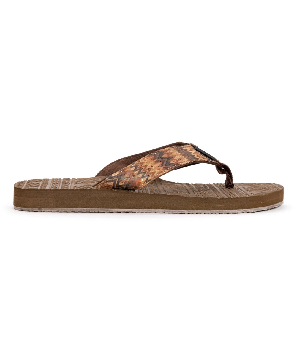 Cheapest ⌛ MUK LUKS Brown Geometric Emma Flip-Flop - ???? Women ???? 3 Cheapest ⌛ MUK LUKS Brown Geometric Emma Flip-Flop - ???? Women ???? - Image 3