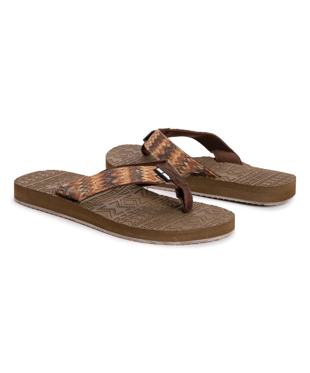 Cheapest ⌛ MUK LUKS Brown Geometric Emma Flip-Flop - ???? Women ???? 1 Cheapest ⌛ MUK LUKS Brown Geometric Emma Flip-Flop - ???? Women ????