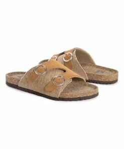 Best Pirce ???? MUK LUKS Tan Buckle-Accent Valerie Terra Turf Suede ???? Sandal - ???? Women ????