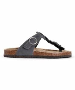 Cheapest ???? MUK LUKS Dark Gray Braided Marsha Terra Turf Suede ???? Sandals - ???? Women ???? -MUK LUKS SHOP zu103439685 alt 2 tm1649263923