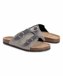Best reviews of ???? MUK LUKS Gray Buckle-Accent Valerie Terra Turf Suede ???? Sandal - ???? Women ????