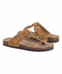 Best deal ???? MUK LUKS Tan Braided Marsha Terra Turf Suede ???? Sandal - ???? Women ????