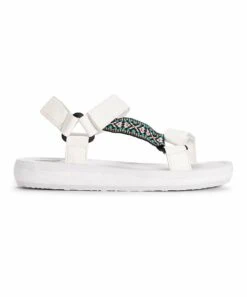Outlet ???? MUK LUKS White & Green Geometric All-In Asymmetrical ???? Sandal - ???? Women ???? -MUK LUKS SHOP zu103446193 alt 2 tm1648668633 1