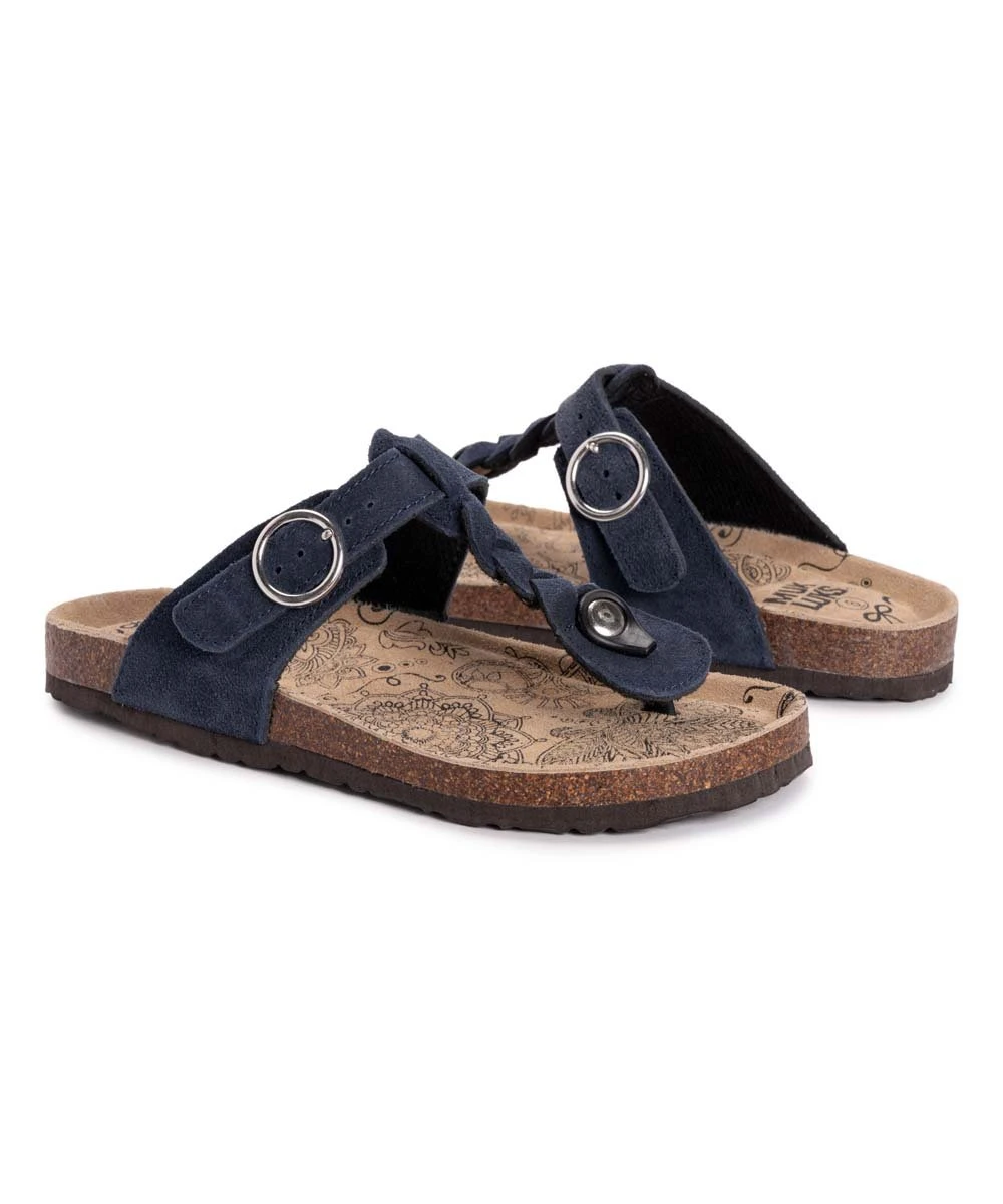 Best deal ❤️ MUK LUKS Navy Braided Marsha Terra Turf Suede ???? Sandals - ???? Women ✨ 1 Best deal ❤️ MUK LUKS Navy Braided Marsha Terra Turf Suede ???? Sandals - ???? Women ✨