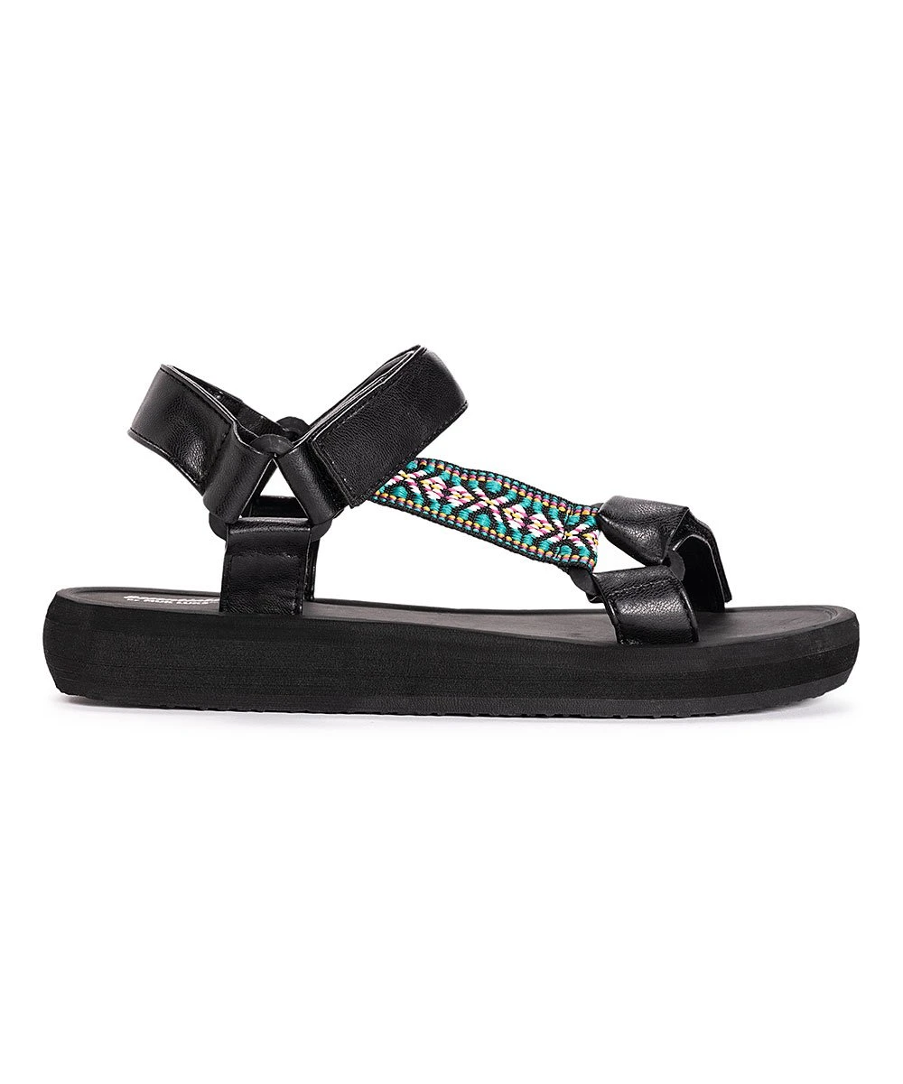 Deals ✔️ MUK LUKS Black & Vibrant Geometric All-In Asymmetrical ???? Sandal - ???? Women ???? 3 Deals ✔️ MUK LUKS Black & Vibrant Geometric All-In Asymmetrical ???? Sandal - ???? Women ???? - Image 3