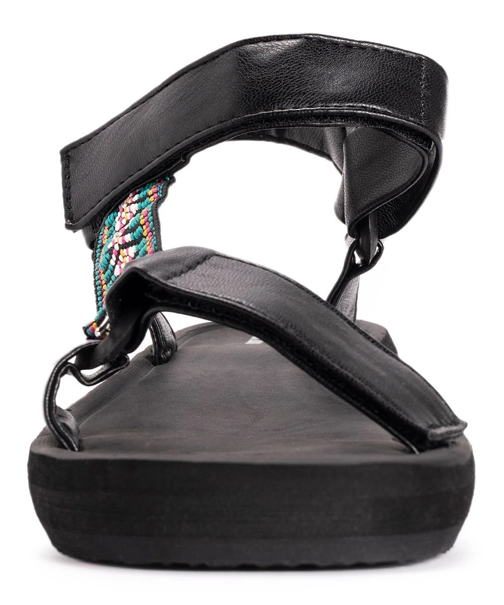 Deals ✔️ MUK LUKS Black & Vibrant Geometric All-In Asymmetrical ???? Sandal - ???? Women ???? 4 Deals ✔️ MUK LUKS Black & Vibrant Geometric All-In Asymmetrical ???? Sandal - ???? Women ???? - Image 4