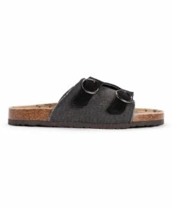 New ⭐ MUK LUKS Black Buckle-Accent Valerie Terra Turf Suede ???? Sandal - ???? Women ???? -MUK LUKS SHOP zu103446198 alt 2 tm1649263923