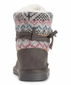Deals ???? MUK LUKS Gray & Brown Geometric Clementine Boot For Kids ???? -MUK LUKS SHOP zu107859255 alt 3 tm1669216356