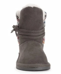 Deals ???? MUK LUKS Gray & Brown Geometric Clementine Boot For Kids ???? -MUK LUKS SHOP zu107859255 alt 4 tm1669216356