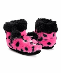 Budget ???? MUK LUKS Pink & Black Polka Dot ???? Dog Slipper Boot - ???? Girls For Kids ✨