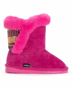 Best Sale ???? MUK LUKS Pink & Orange Geometric Carey Boot - ???? Girls For Kids ???? -MUK LUKS SHOP zu107859304 alt 2 tm1669216356 1