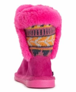 Cheap ???? MUK LUKS Pink & Orange Geometric Carey Boot - ???? Girls For Kids ???? -MUK LUKS SHOP zu107859304 alt 3 tm1669216356