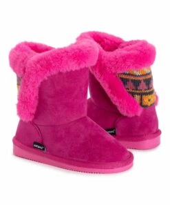 Best Sale ???? MUK LUKS Pink & Orange Geometric Carey Boot - ???? Girls For Kids ????