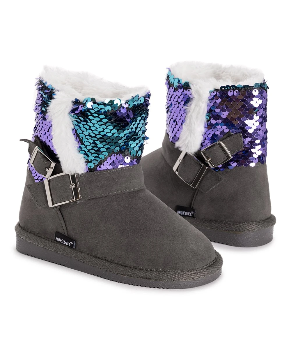 Brand new ???? MUK LUKS Gray & Blue Alyx Boot - ???? Girls For Kids ???? 1 Brand new ???? MUK LUKS Gray & Blue Alyx Boot - ???? Girls For Kids ????