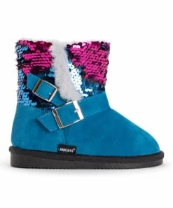 Promo ???? MUK LUKS Turquoise & Pink Alyx Boot - ???? Girls For Kids ⌛ -MUK LUKS SHOP zu107867122 alt 2 tm1669216356
