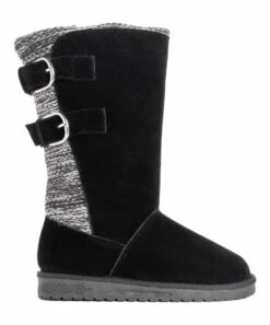 Top 10 ???? MUK LUKS Black & Gray Jean Boot - ???? Women ???? -MUK LUKS SHOP zu107871035 alt 4 tm1661364334