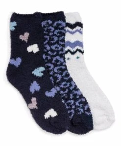 Promo ???? MUK LUKS Navy Hearts Three-Pair ???? Socks Set - ???? Women ❤️
