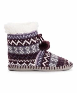 Top 10 ???? MUK LUKS Aubergine Fair Isle Pom Bootie - ???? Women ???? 7 Top 10 ???? MUK LUKS Aubergine Fair Isle Pom Bootie - ???? Women ???? -MUK LUKS SHOP zu108042437 alt 2 tm1667239779