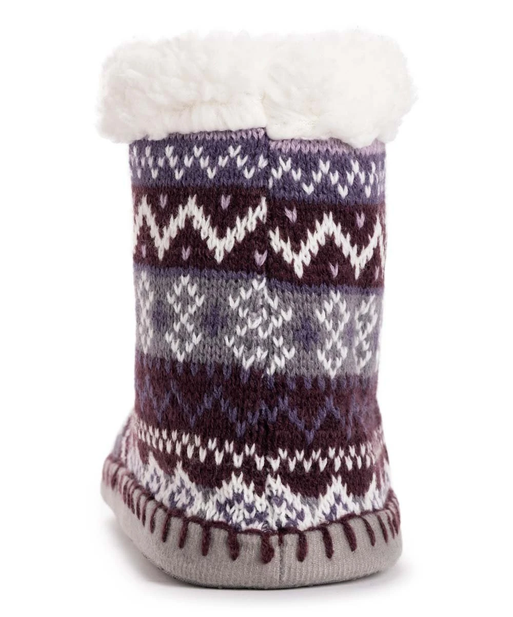Top 10 ???? MUK LUKS Aubergine Fair Isle Pom Bootie - ???? Women ???? 4 Top 10 ???? MUK LUKS Aubergine Fair Isle Pom Bootie - ???? Women ???? - Image 4