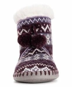 Top 10 ???? MUK LUKS Aubergine Fair Isle Pom Bootie - ???? Women ???? 9 Top 10 ???? MUK LUKS Aubergine Fair Isle Pom Bootie - ???? Women ???? -MUK LUKS SHOP zu108042437 alt 4 tm1667239779