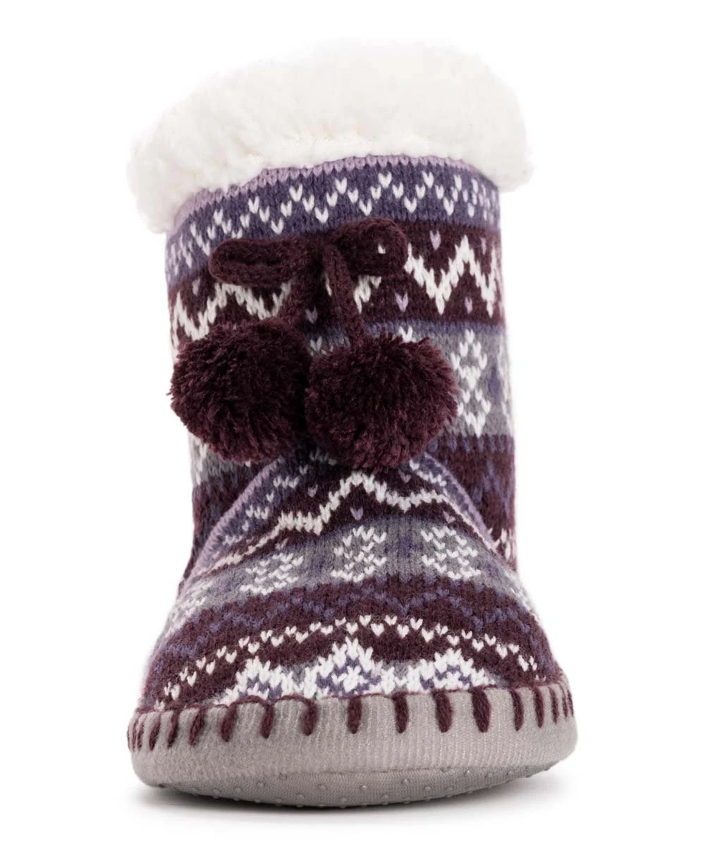 Top 10 ???? MUK LUKS Aubergine Fair Isle Pom Bootie - ???? Women ???? 5 Top 10 ???? MUK LUKS Aubergine Fair Isle Pom Bootie - ???? Women ???? - Image 5