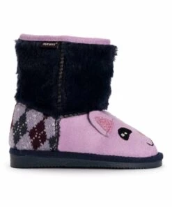 Deals ???? MUK LUKS Purple & Navy Cat Zoo Friends Boot - ???? Girls For Kids ???? -MUK LUKS SHOP zu108260485 alt 2 tm1661365097
