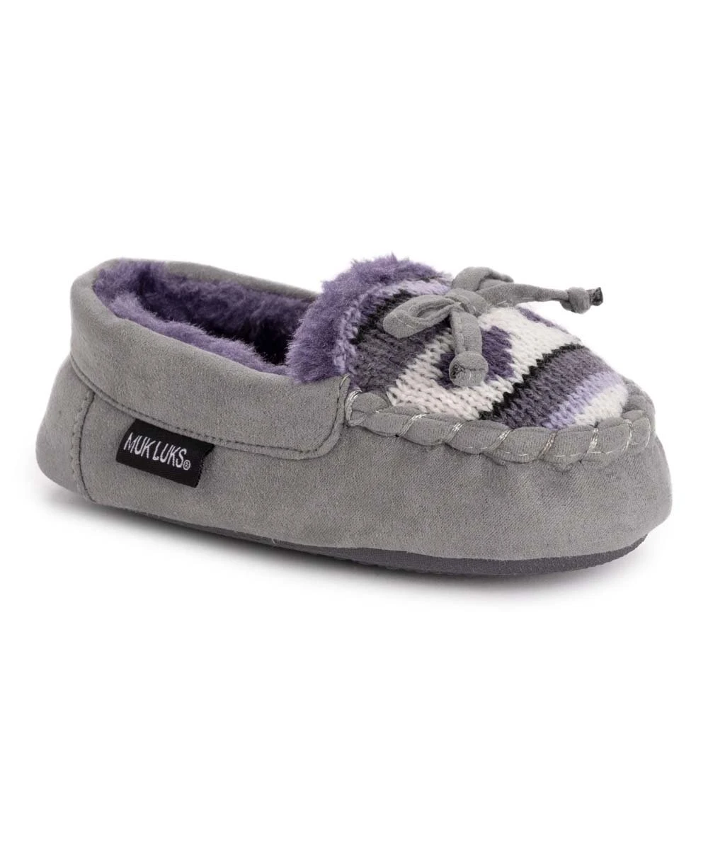 Best Pirce ???? MUK LUKS Purple & White Stripe Moccasin Slipper - ???? Girls For Kids ???? 2 Best Pirce ???? MUK LUKS Purple & White Stripe Moccasin Slipper - ???? Girls For Kids ???? - Image 2
