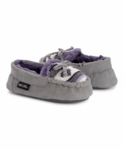 Best Pirce ???? MUK LUKS Purple & White Stripe Moccasin Slipper - ???? Girls For Kids ????