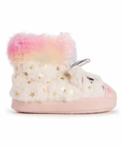 Best Sale ???? MUK LUKS Beige Rainbow Tie-Dye Unicorn Slipper Boot - ???? Girls For Kids ✨ -MUK LUKS SHOP zu108267746 alt 2 tm1661365097