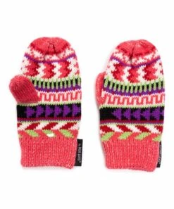 Brand new ???? MUK LUKS Fuchsia & Purple Stripe Pom-Pom Beanie & Mittens For Kids ???? -MUK LUKS SHOP zu108302594 alt 3 tm1661365097