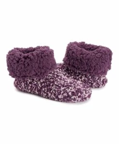 Hot Sale ???? MUK LUKS Boyzenberry Popcorn-Cuff Bootie Slippers - ???? Women ????