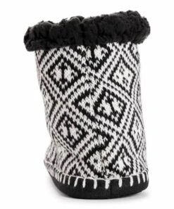 Hot Sale ✔️ MUK LUKS Ebony & Ivory Geometric Pom Bootie - ???? Women ???? -MUK LUKS SHOP zu109399585 alt 4 tm1667239779