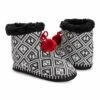 Hot Sale ✔️ MUK LUKS Ebony & Ivory Geometric Pom Bootie - ???? Women ????
