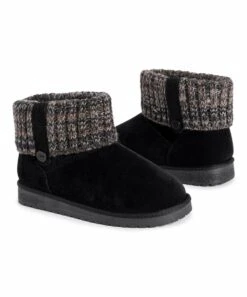 Best deal ???? Essentials By MUK LUKS Black Octavia Button-Accent Boot - ???? Women ????