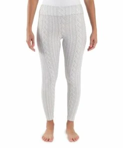 Cheap ???? MUK LUKS Gray Heather Cable-Knit Print Leggings - ???? Women & Juniors ???? -MUK LUKS SHOP zu110481487 alt 3 tm1668445840