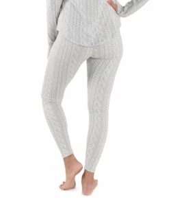 Cheap ???? MUK LUKS Gray Heather Cable-Knit Print Leggings - ???? Women & Juniors ???? -MUK LUKS SHOP zu110481487 alt 4 tm1668445840