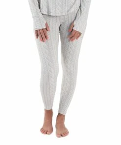 Cheap ???? MUK LUKS Gray Heather Cable-Knit Print Leggings - ???? Women & Juniors ????