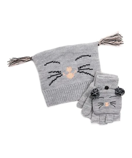 Cheap ???? MUK LUKS Medium Gray Mouse Zoo Baby Beanie & Flip Mitten Set For Kids ???? 1 Cheap ???? MUK LUKS Medium Gray Mouse Zoo Baby Beanie & Flip Mitten Set For Kids ????