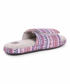 Hot Sale ???? MUK LUKS Pink & Purple Geometric Ansley Jersey Slide Slipper - ???? Women ???? -MUK LUKS SHOP zu92230490 alt 2 tm1613500564