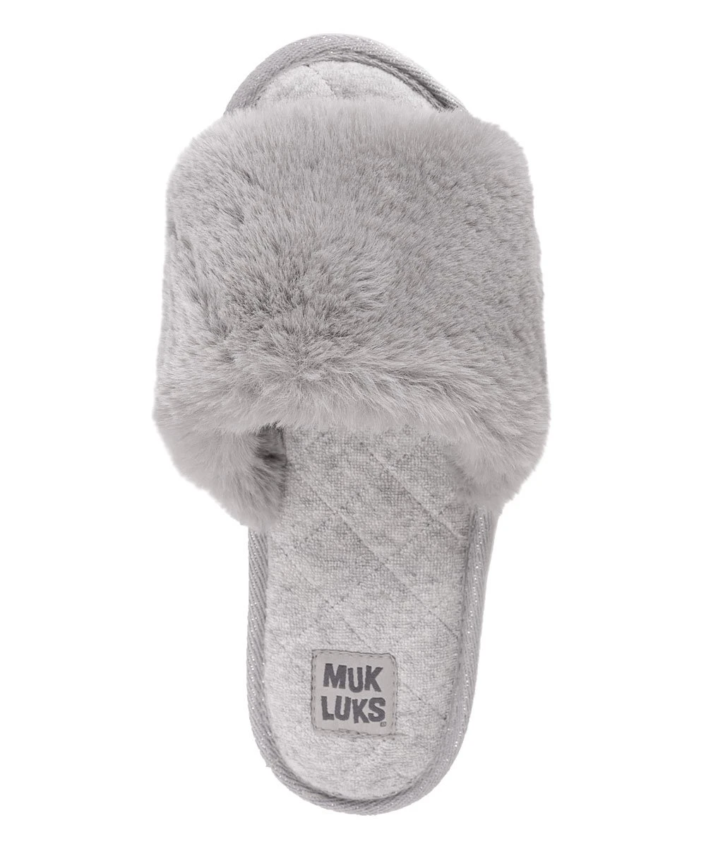Coupon ???? MUK LUKS Gray Faux Fur Sariah Slide Slipper - ???? Women ⭐ 4 Coupon ???? MUK LUKS Gray Faux Fur Sariah Slide Slipper - ???? Women ⭐ - Image 4