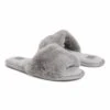 Coupon ???? MUK LUKS Gray Faux Fur Sariah Slide Slipper - ???? Women ⭐