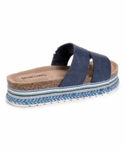Budget ???? MUK LUKS Navy Beach Blanket Platform ???? Sandal - ???? Women ???? -MUK LUKS SHOP zu92463827 alt 2 tm1613594136