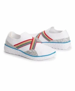 Buy ???? MUK LUKS White Snake-Embossed Boardwalk Empire ???? Sneaker - ???? Women ????