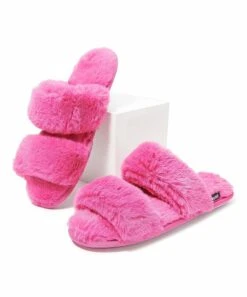 Best Sale ???? MUK LUKS Pink Double-Strap Plush Slippers - ???? Women ????