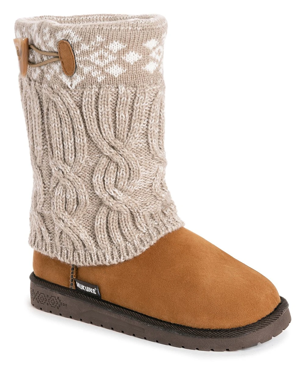 Wholesale ???? Essentials By MUK LUKS Beige Cheryl Cable Knit ???? Boots - ???? Women ⭐ 2 Wholesale ???? Essentials By MUK LUKS Beige Cheryl Cable Knit ???? Boots - ???? Women ⭐ - Image 2