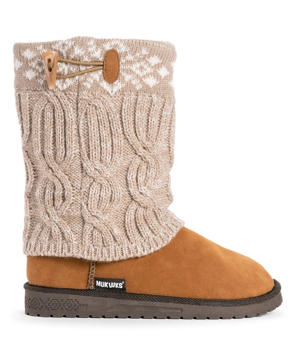 Wholesale ???? Essentials By MUK LUKS Beige Cheryl Cable Knit ???? Boots - ???? Women ⭐ 3 Wholesale ???? Essentials By MUK LUKS Beige Cheryl Cable Knit ???? Boots - ???? Women ⭐ - Image 3