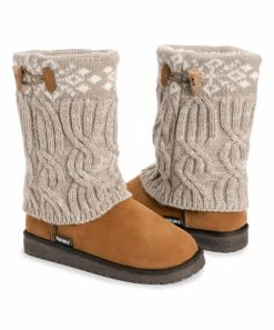 Wholesale ???? Essentials By MUK LUKS Beige Cheryl Cable Knit ???? Boots - ???? Women ⭐